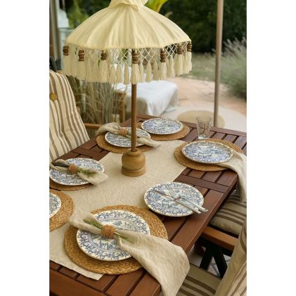 Jedilni set 24 kosov bela/modra/porcelan