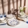 Jedilni set 24 kosov bela/modra/rdeča/porcelan