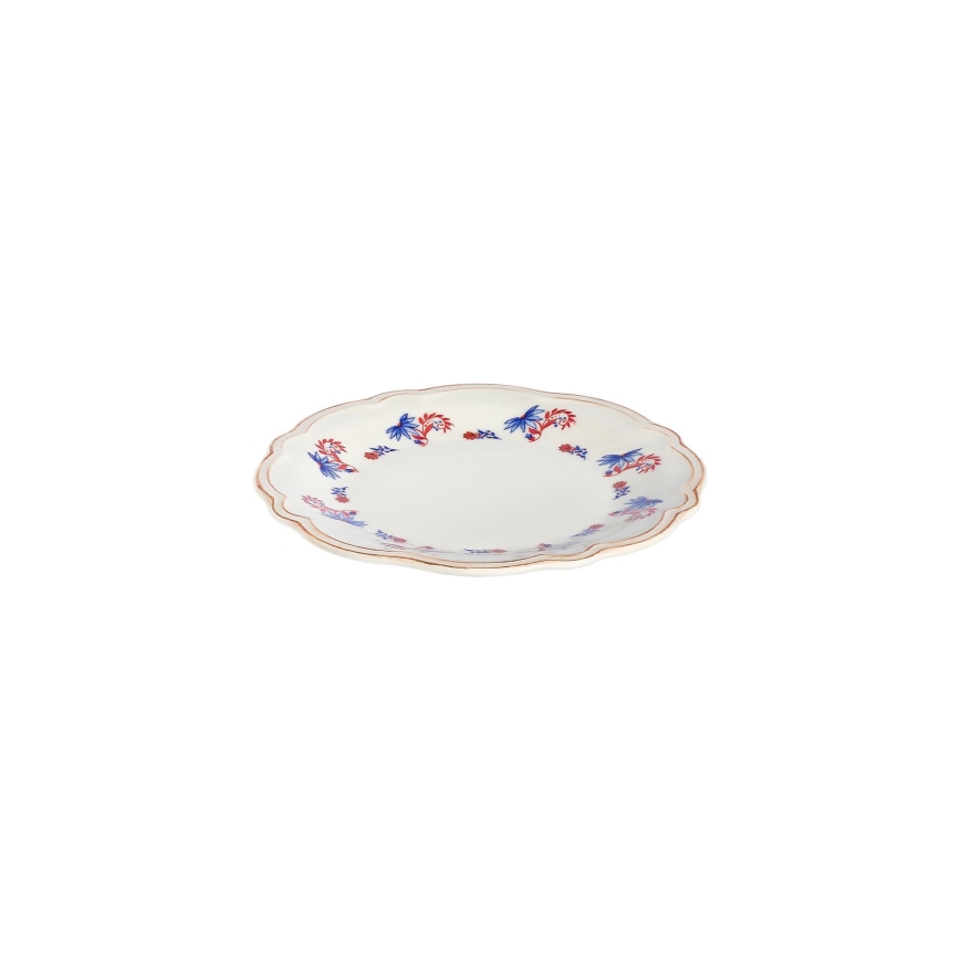 Jedilni set 24 kosov bela/modra/rdeča/porcelan