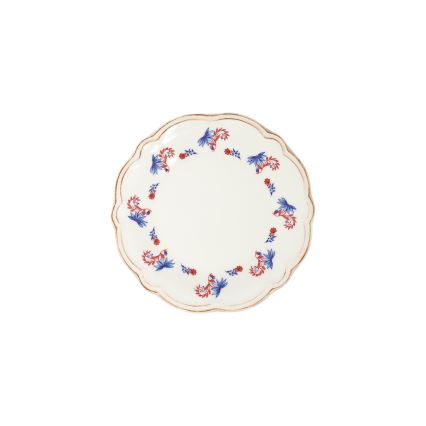 Jedilni set 24 kosov bela/modra/rdeča/porcelan
