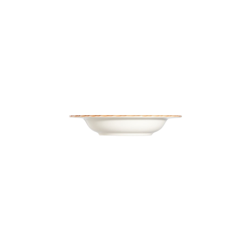 Jedilni set 24 kosov bela/oranžna/porcelan