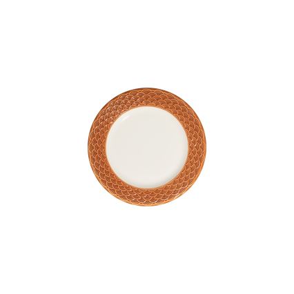 Jedilni set 24 kosov bela/oranžna/porcelan