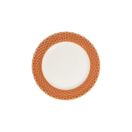 Jedilni set 24 kosov bela/oranžna/porcelan
