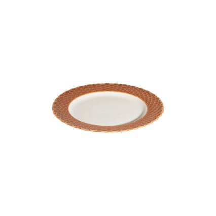 Jedilni set 24 kosov bela/oranžna/porcelan