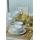 Jedilni set 24 kosov, bela/zlata/kamenina