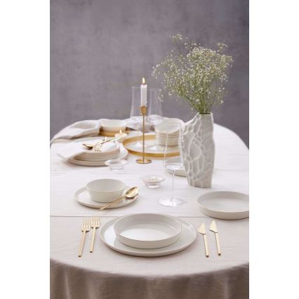 Jedilni set 24 kosov bela/zlata/porcelan