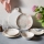 Jedilni set 24 kosov rožnat/bež/porcelan