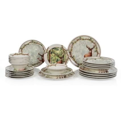 Jedilni set 24 kosov večbarven/keramika