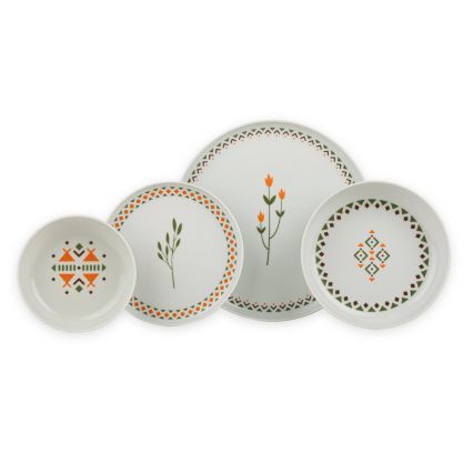 Jedilni set 24 kosov večbarven/porcelan