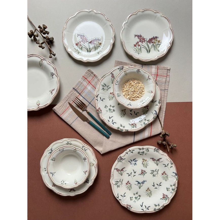 Jedilni set 24 kosov večbarven/porcelan