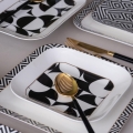 Jedilni set 26 kosov bela/črna/porcelan