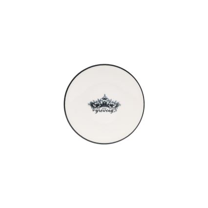 Jedilni set, 4 kosi, črna/bela, porcelan