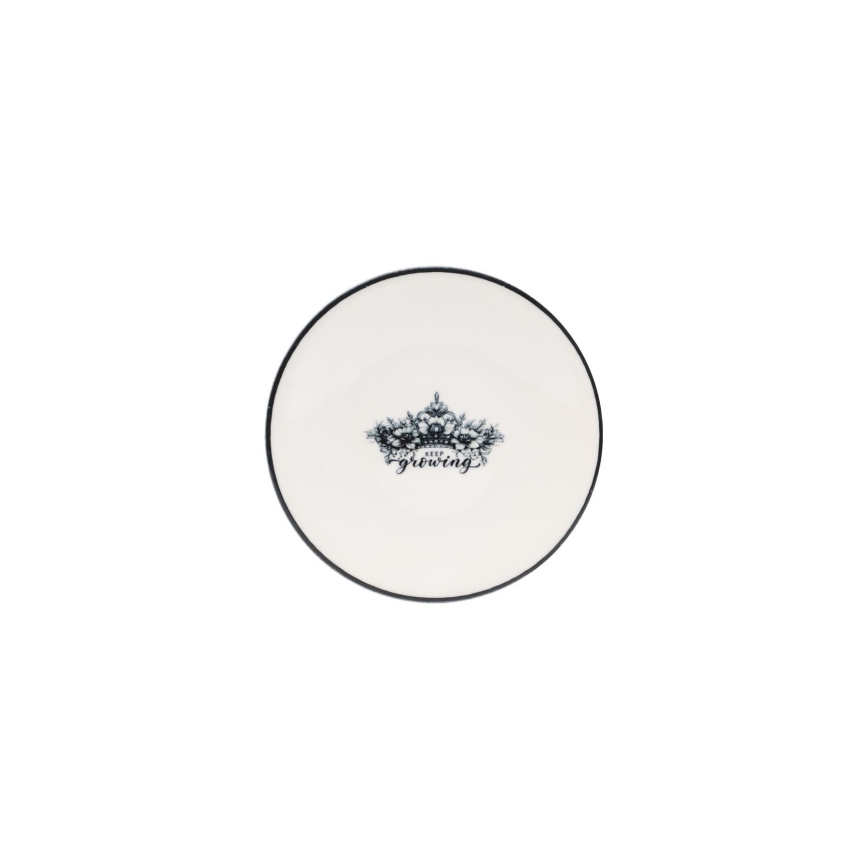 Jedilni set, 4 kosi, črna/bela, porcelan