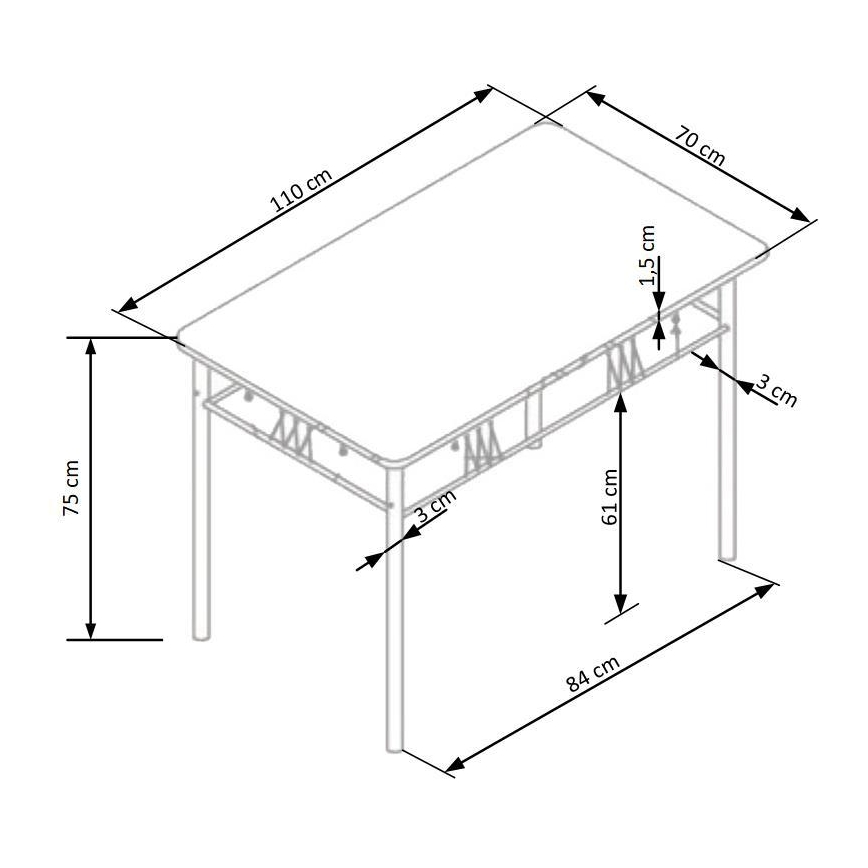 Jedilni set FAUST, kov/sonoma hrast