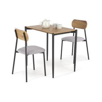 Jedilni set NANDO 84x54 cm siva/rjava/črna
