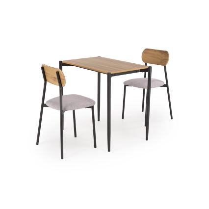 Jedilni set NANDO 84x54 cm siva/rjava/črna