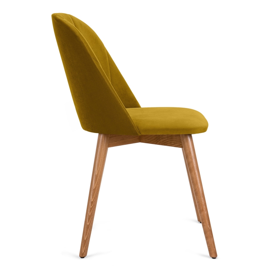 Jedilni stol BAKERI 86x48 cm rumena/bukev hrast