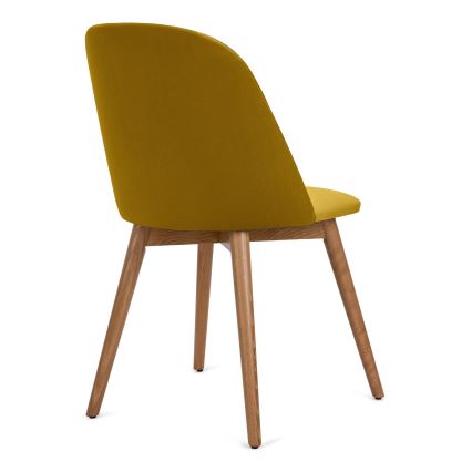 Jedilni stol BAKERI 86x48 cm rumena/bukev hrast