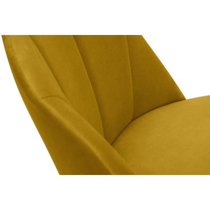 Jedilni stol BAKERI 86x48 cm rumena/bukev hrast