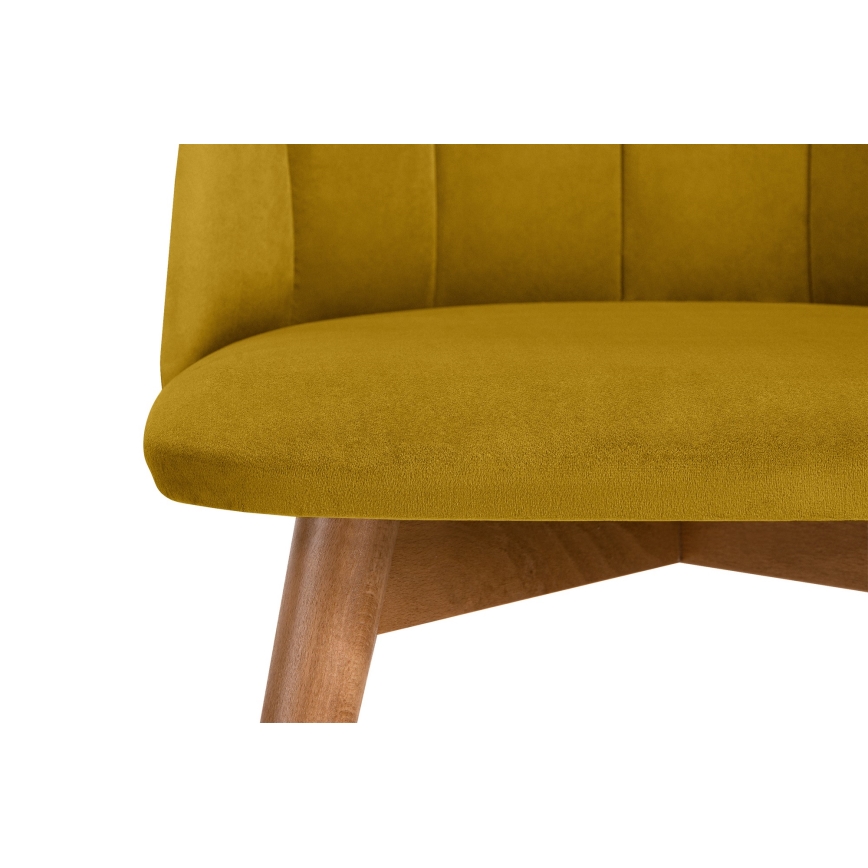 Jedilni stol BAKERI 86x48 cm rumena/bukev hrast