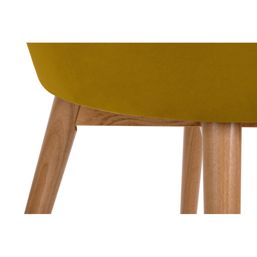 Jedilni stol BAKERI 86x48 cm rumena/bukev hrast