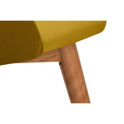 Jedilni stol BAKERI 86x48 cm rumena/bukev hrast