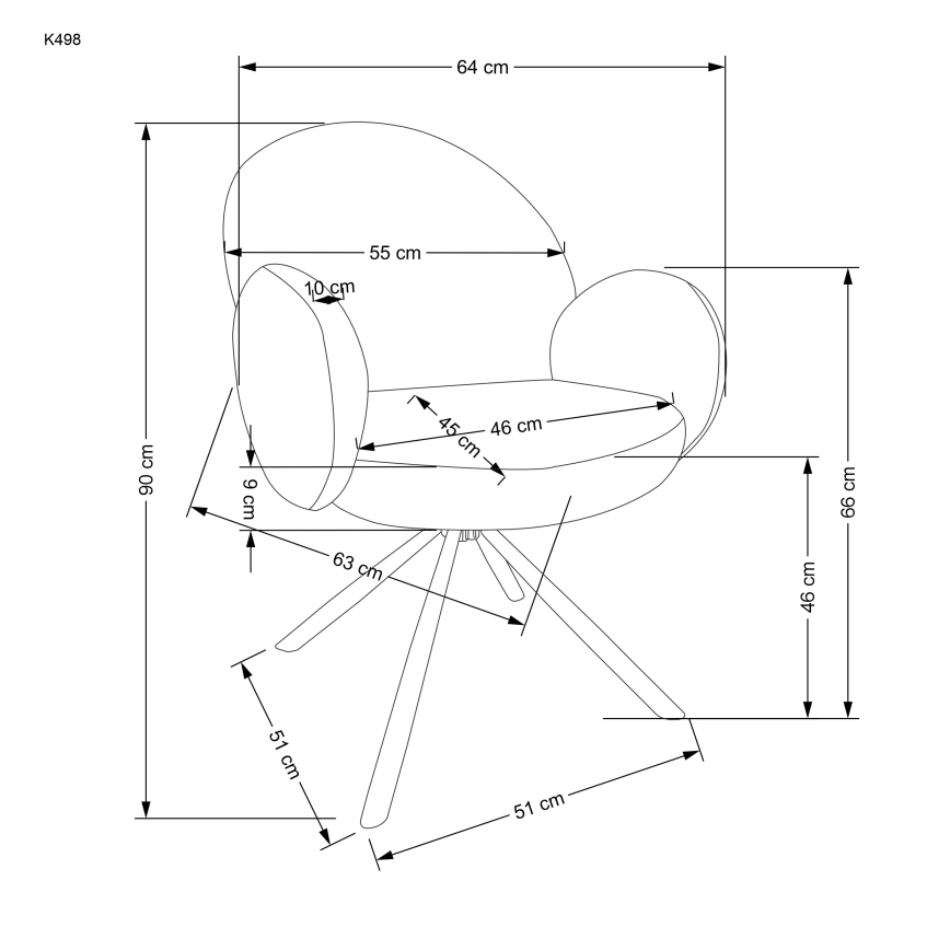 Jedilni stol KIVA, 1 kos, siva