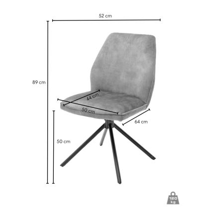 Jedilni stol NEXORO, 1 kos, v sivi barvi
