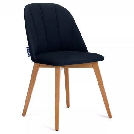 Jedilni stol RIFO 86x48 cm temno modra/bukev hrast