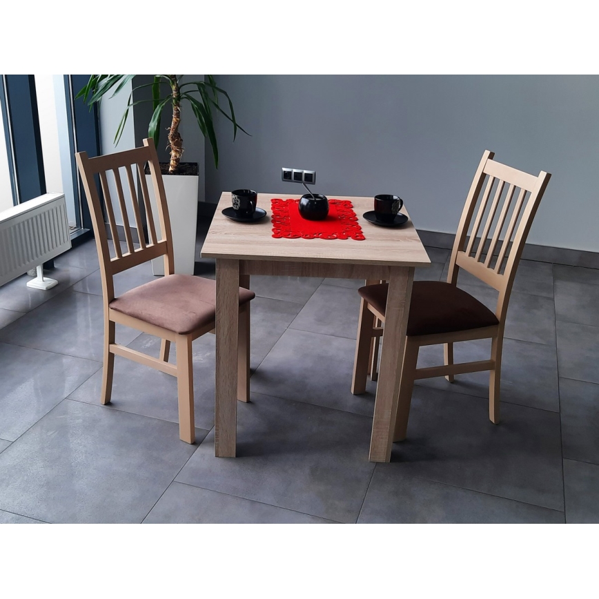 Jedilni stol SIMON bukev/temno rjava