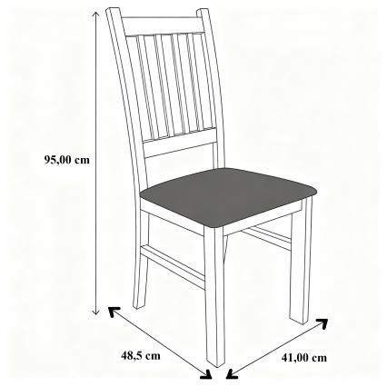 Jedilni stol SIMON bukev/temno rjava