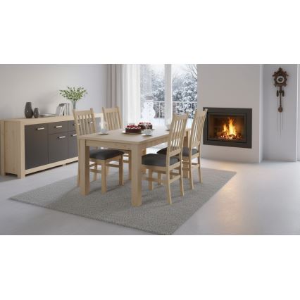 Jedilni stol SIMON hrast/temno siva