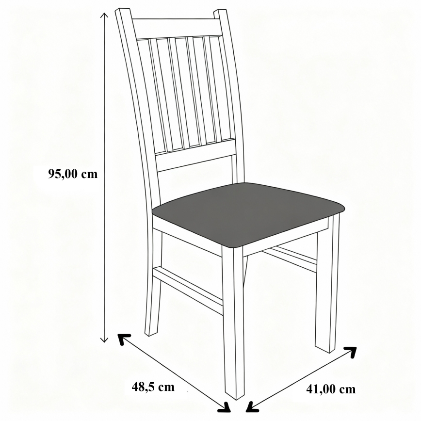Jedilni stol SIMON iz bukve/temno siv
