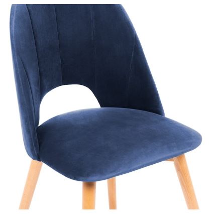 Jedilni stol TINO 86x48 cm temno modra/bukev hrast