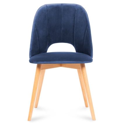 Jedilni stol TINO 86x48 cm temno modra/bukev hrast