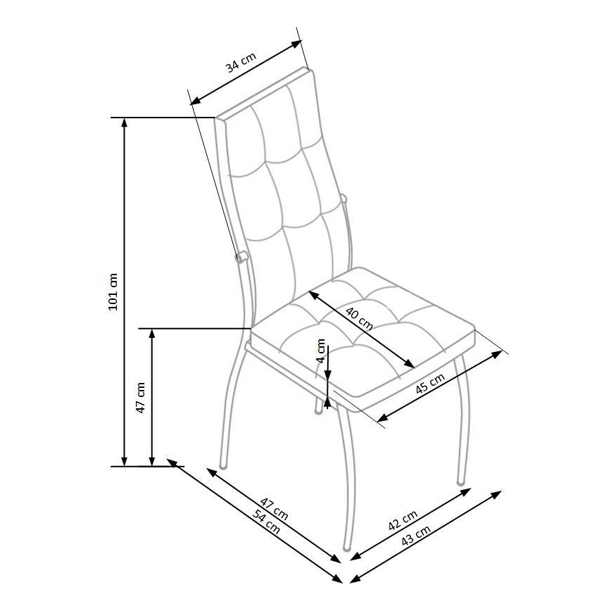 Jedilni stol WARMIS 1 kos siv