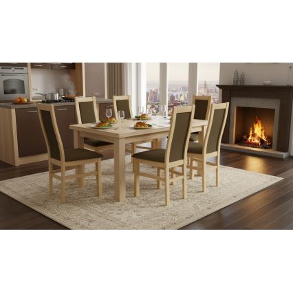 Jedilni stol ZOE hrast/temno rjav