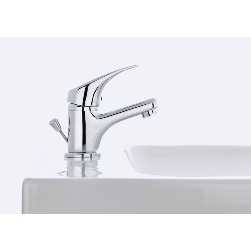 JIKA H3111N10041111 - Pipa za umivalnik + odtok s prelivom TALAS 12,3 cm sijajni krom
