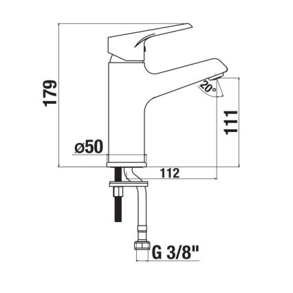 JIKA H3111W10041101 - Pipa za umivalnik CUBE 17,9 cm sijajni krom