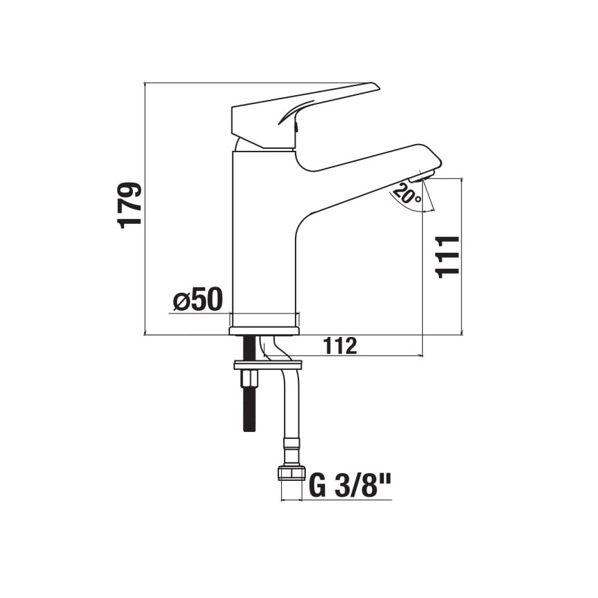 JIKA H3111W10041101 - Pipa za umivalnik CUBE 17,9 cm sijajni krom