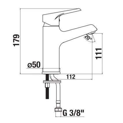 JIKA H3111W10049101 - Pipa za umivalnik CUBE 17,9 cm Cold Start/sijajni krom