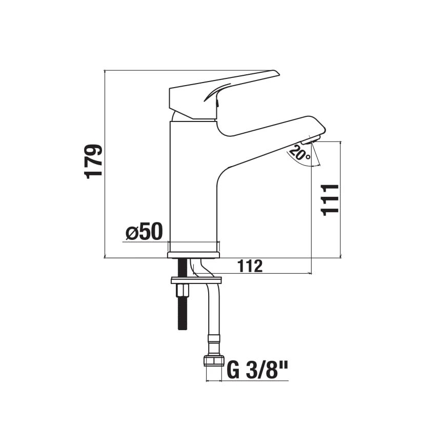 JIKA H3111W10049101 - Pipa za umivalnik CUBE 17,9 cm Cold Start/sijajni krom