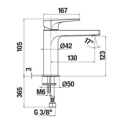 JIKA H3111X10041101 - Pipa za umivalnik CUBITO 10,5 cm sijajni krom