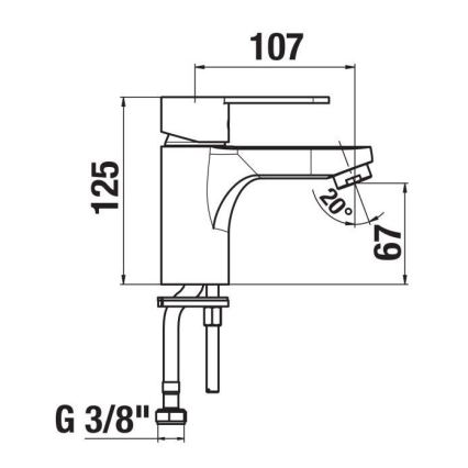 JIKA H3111Z10041101 - Pipa za umivalnik LYRA 12,5 cm sijajni krom