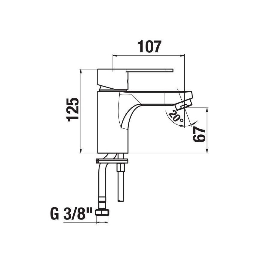 JIKA H3111Z10041101 - Pipa za umivalnik LYRA 12,5 cm sijajni krom