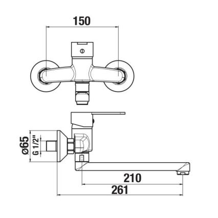 JIKA H3111Z70042301 - Pipa za umivalnik LYRA 15x26,1 cm sijajni krom