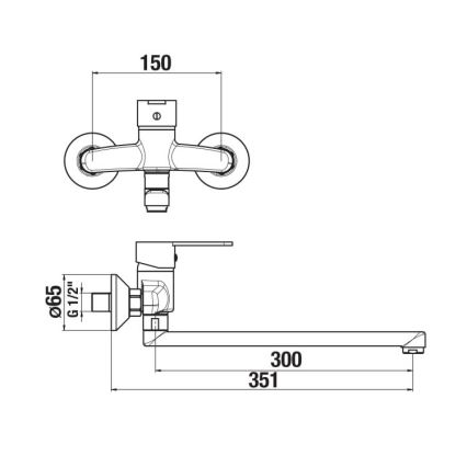 JIKA H3111Z70042401 - Pipa za umivalnik LYRA 15x35,1 cm sijajni krom
