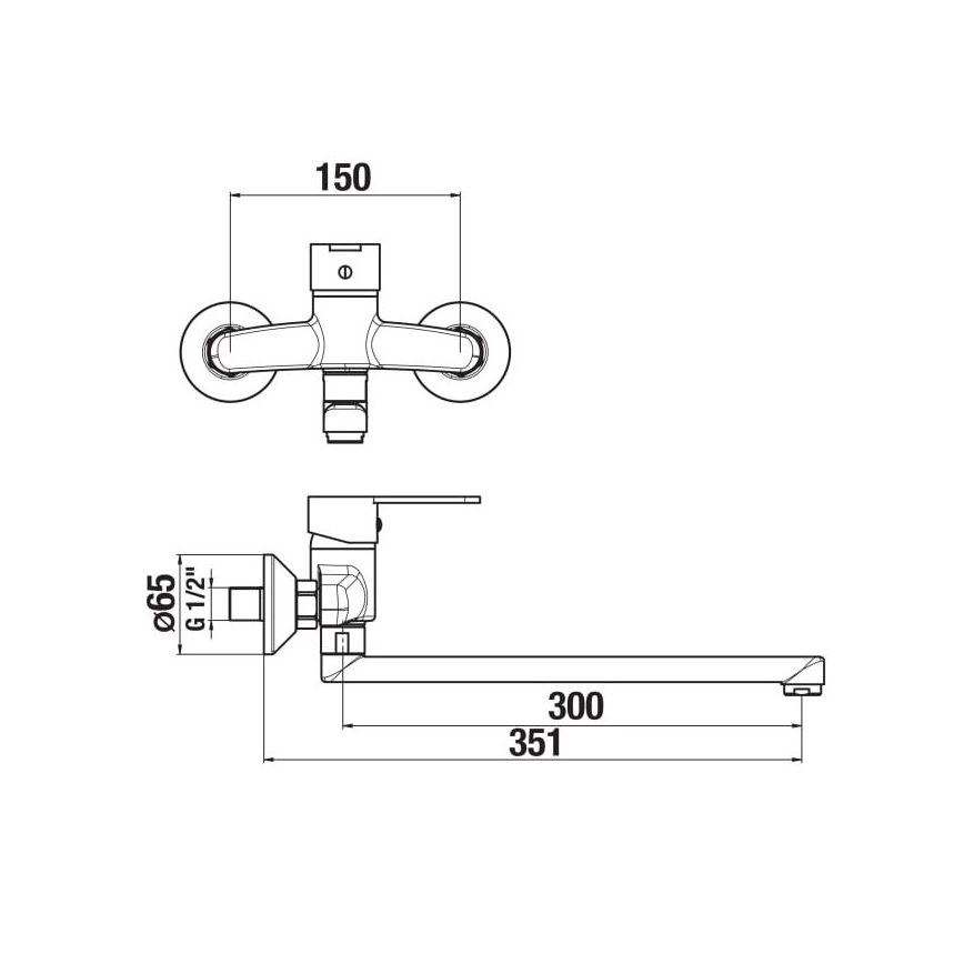 JIKA H3111Z70042401 - Pipa za umivalnik LYRA 15x35,1 cm sijajni krom