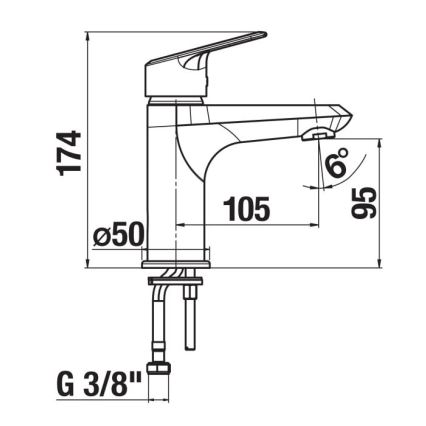 JIKA H3112E10041101 - Pipa za umivalnik TALAS 17,4 cm sijajni krom