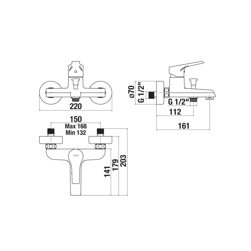 JIKA H3211W70044001 - Kopalna pipa CUBE sijajni krom